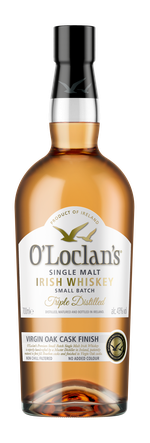 O`Loclan`s Triple Distilled Single Malt Irish Whiskey Virgin Oak Cask Finish