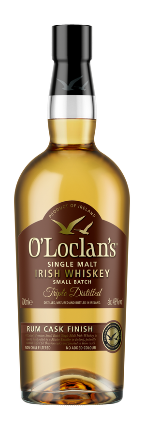 O`Loclan`s Triple Distilled Single Malt Irish Whiskey Rum Cask Finish